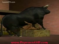 [ Bestiality Sex ] Short animation with a bull fucking bawdy cleft